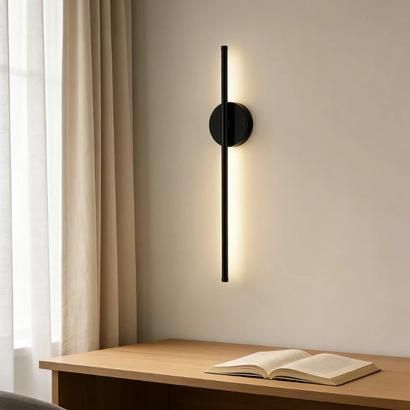 Magnetische Wandlamp Oplaadbaar LED 50cm Zwart Goud Draadloos Bedlampje Modern Wandverlichting Slaapkamer | Sulvida