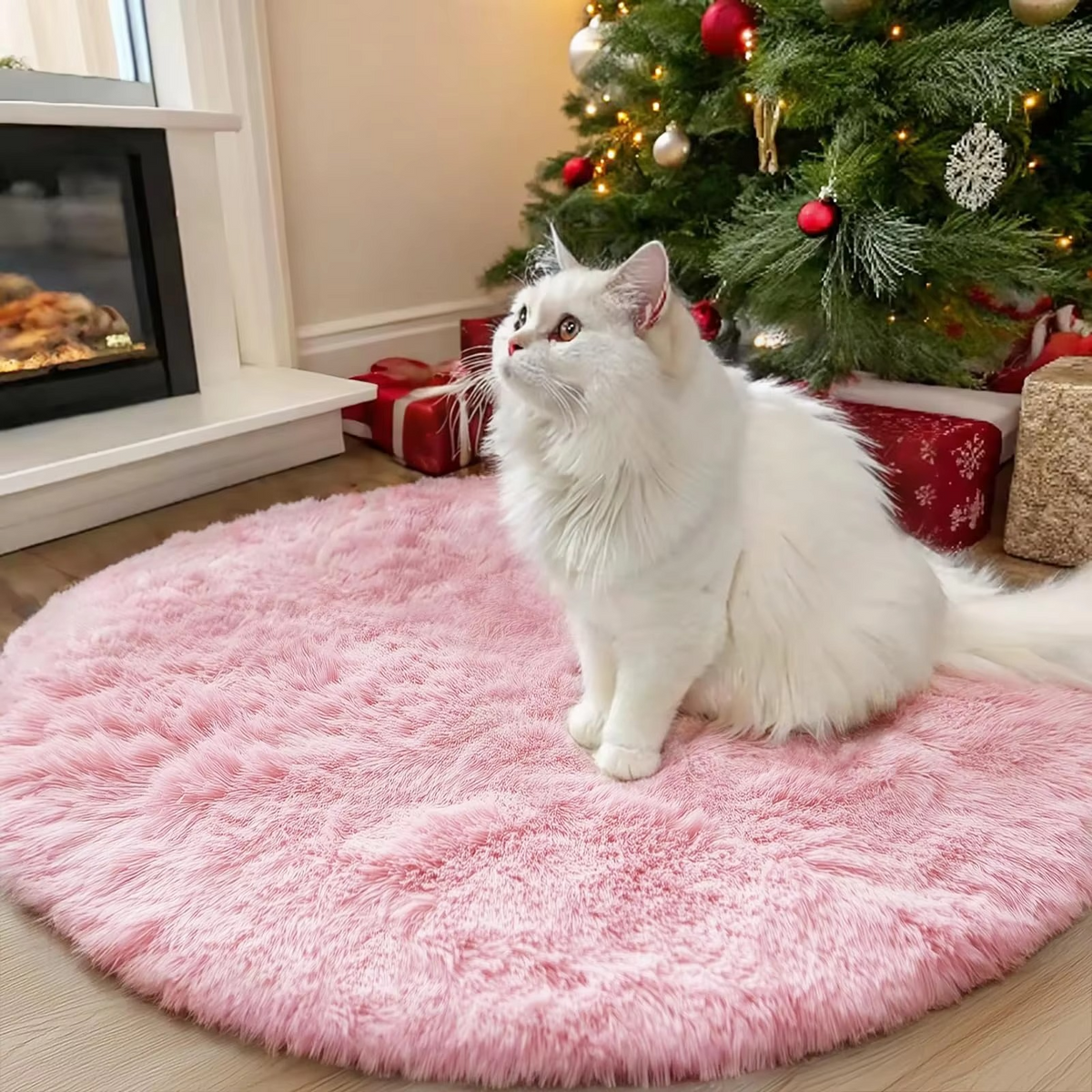 Ronde Shaggy Hoogpooltapijt Ø150cm Zacht Vloerkleed Antislip Woonkamer Slaapkamer Kinderkamer Decoratie | Sulvida