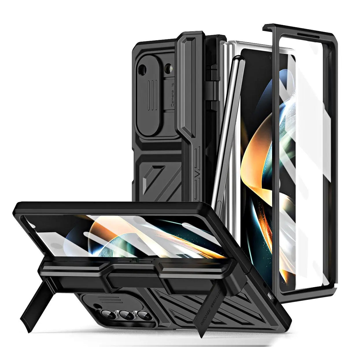 Étui de protection pour téléphone Samsung Galaxy Z Fold 4 et 5 avec support et protecteur d’écran intégral | Sulvida
