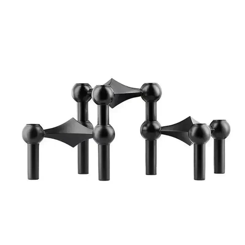 Metalen kandelaar modulair moleculair design in 3 kleuren | Moderne sculptuur staand of combineerbaar | Sulvida