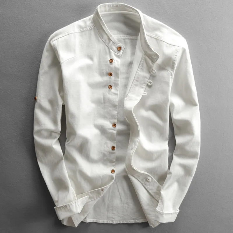 Japans Linnen Herenoverhemd – Traditioneel Design met Moderne Twist voor Casual & Formeel Dagelijks Gebruik | Sulvida