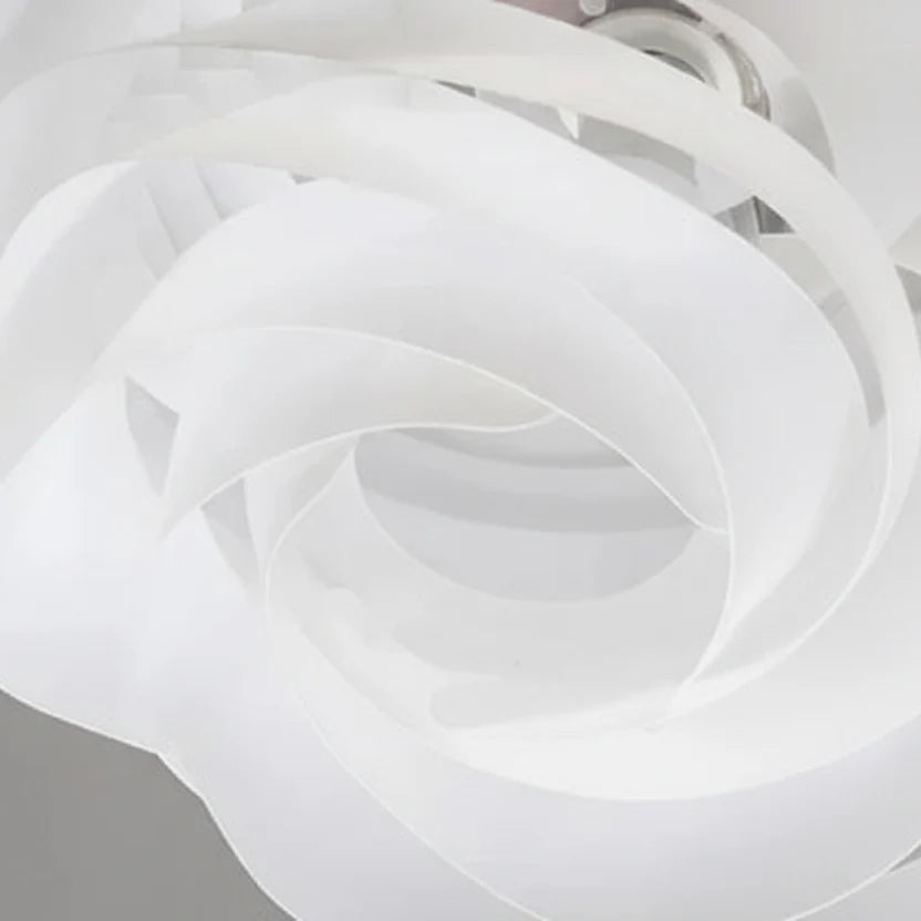 Gelaagde hanglamp met lotusbloemblaadjes in wit PVC voor woonkamer eetkamer entree slaapkamer hal sfeervolle verlichting | Sulvida