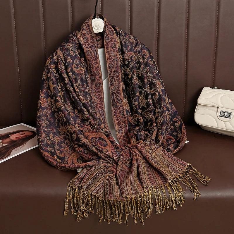 Kasjmier-gevoel Dames Sjaal 70×190 cm Polyester Warme Herfst Winter Omslagdoek Fashion Stola Accessoire | Sulvida