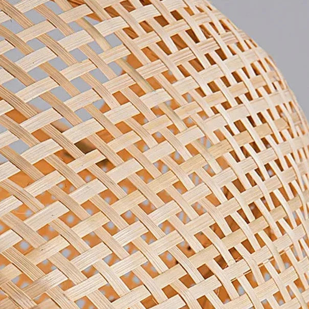 Gevlochten Hanglamp Bamboe & Hout Ø30cm Natuurlijk Lichtspel Woonkamer Slaapkamer Eetkamer Interieur | Sulvida