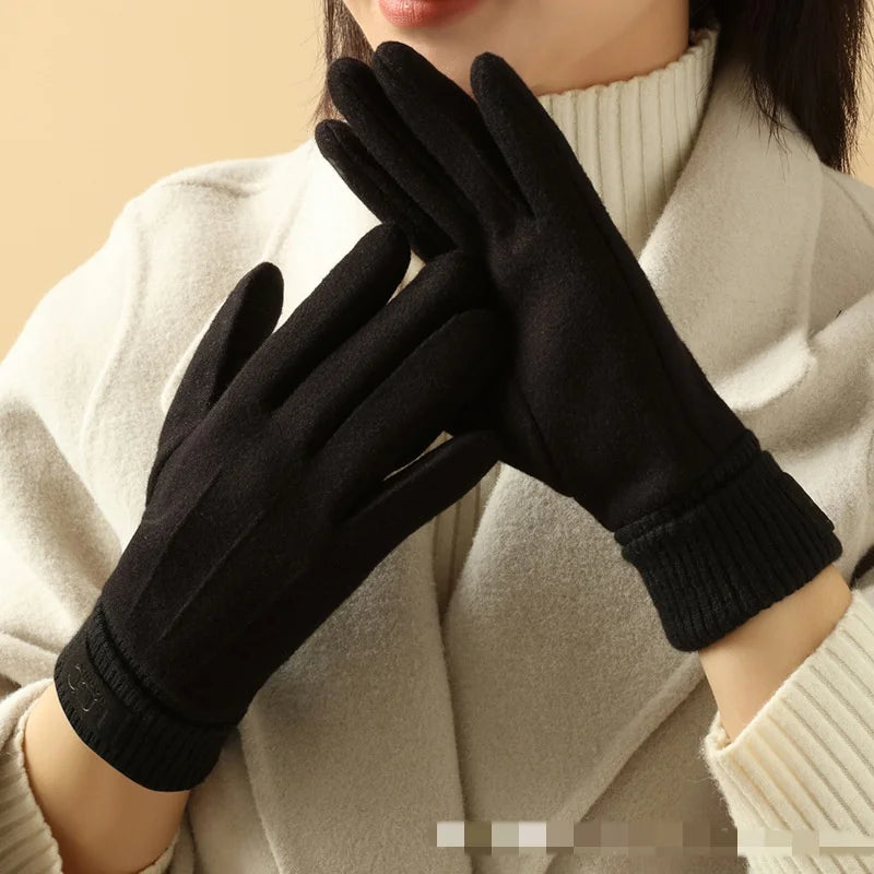 Touchscreen Handschoenen Dames Gevoerde Vingerhandschoenen Winterhandschoenen Outdoor Fietsen Wol Warm | Sulvida