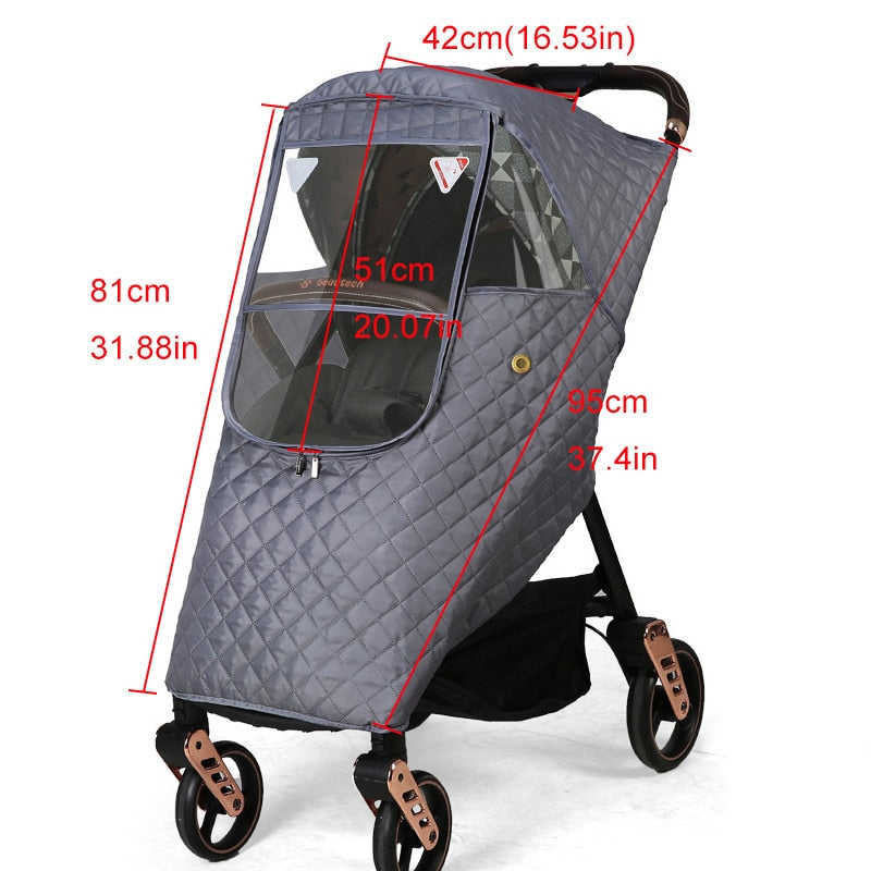 Winddichte Kinderwagenhoes met PVC-bescherming voor Alle Weersomstandigheden Optimale Ventilatie Buggy Regenhoes | Sulvida