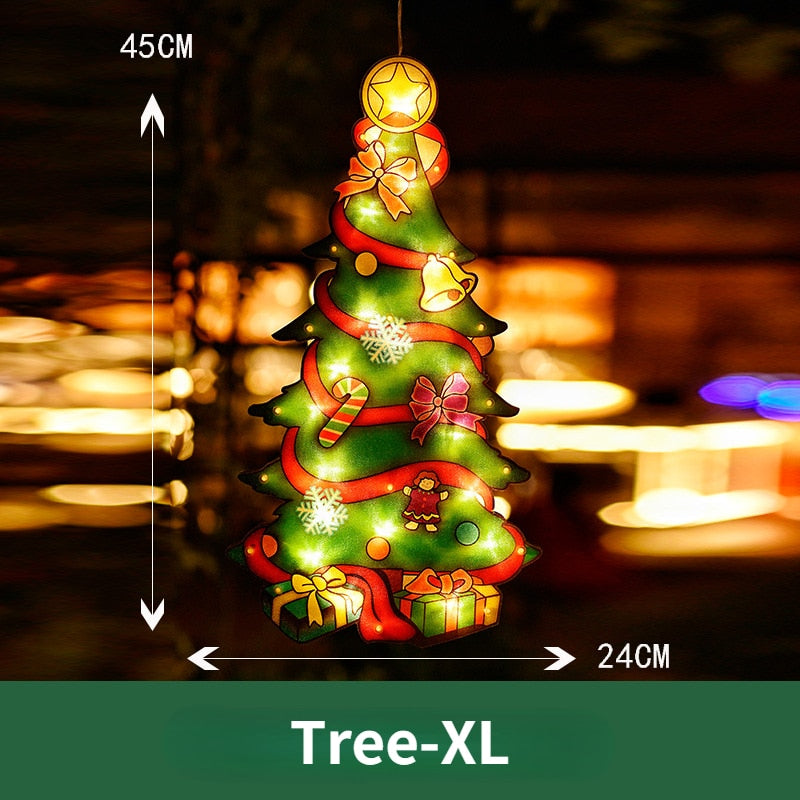 Kerstverlichting Raam LED Decoratie Kerstman Sneeuwpop Knipperend op Batterij Sfeervol Kerstraam Versiering | Sulvida