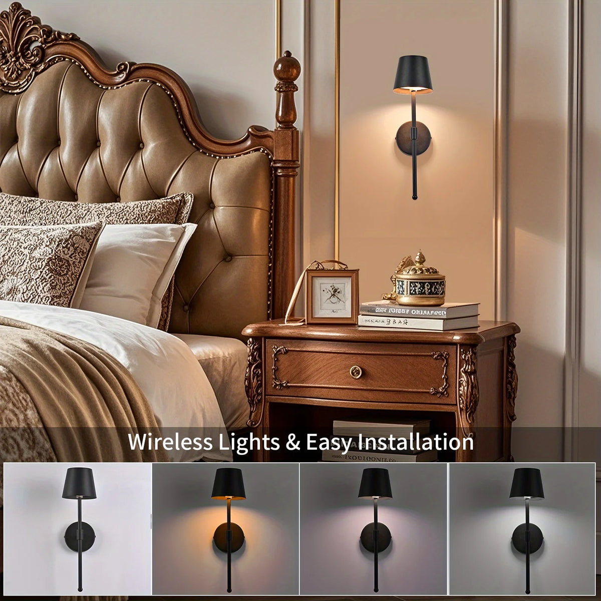 Oplaadbare LED-wandlamp set met afstandsbediening dimbaar sfeerverlichting woonkamer slaapkamer gang | Sulvida