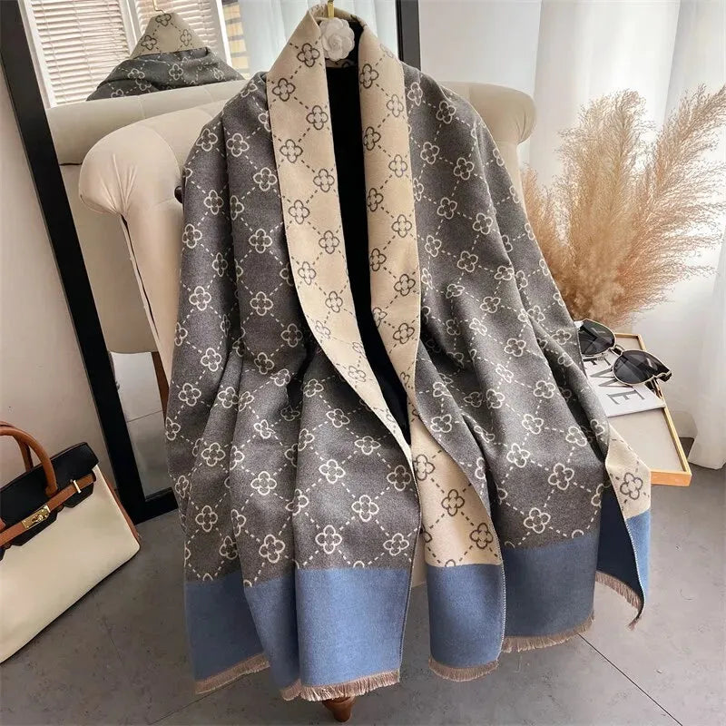Sjaal met Bloemenmotief – Zachte Kasjmier – Warm en Stijlvol – Verkrijgbaar in 3 Kleuren – 180 × 65 cm | Sulvida