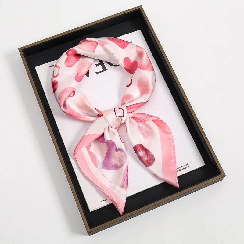 Vierkante Zijden Sjaal Dames Halsdoek Haarband Satijn Hoofdband Multifunctioneel Accessoire 70x70cm Elegante Sjaal | Sulvida