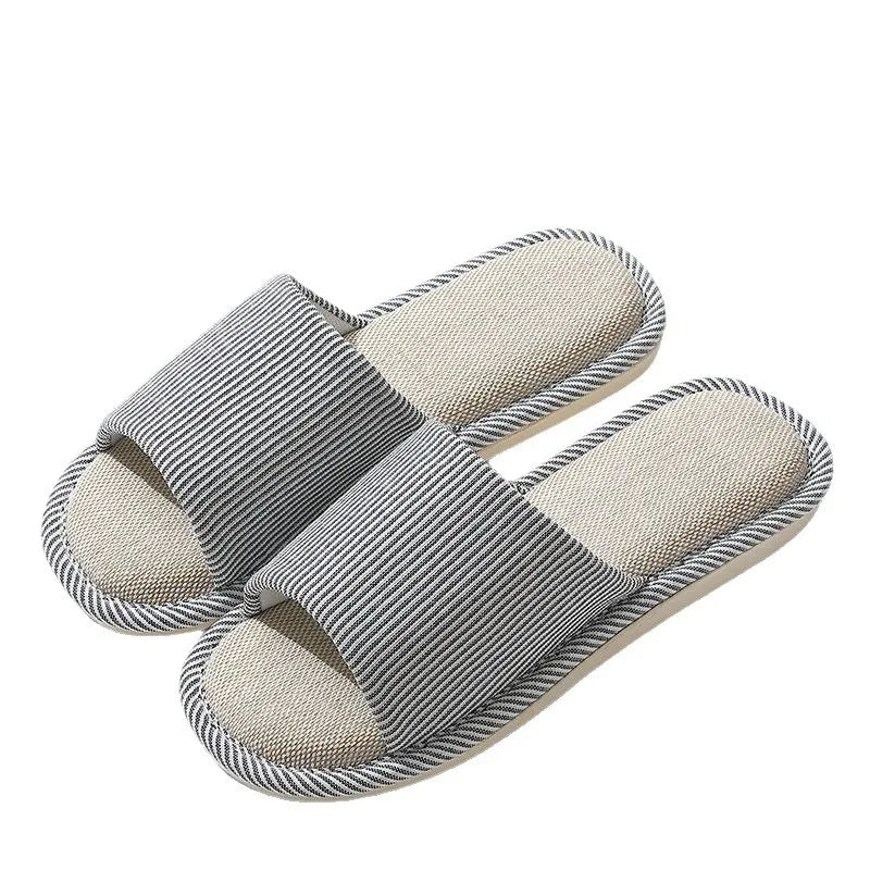 Linnen Pantoffels Dames Heren Zomer Winter Binnenshuis Open Casual Huisslippers Unisex Comfortabel Ademend | Sulvida