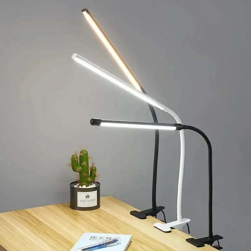 Verstelbare Klemlamp LED met Flexibele Hals Dimfunctie voor Bureau Lezen Nachtkastje Werken Studeren | Sulvida