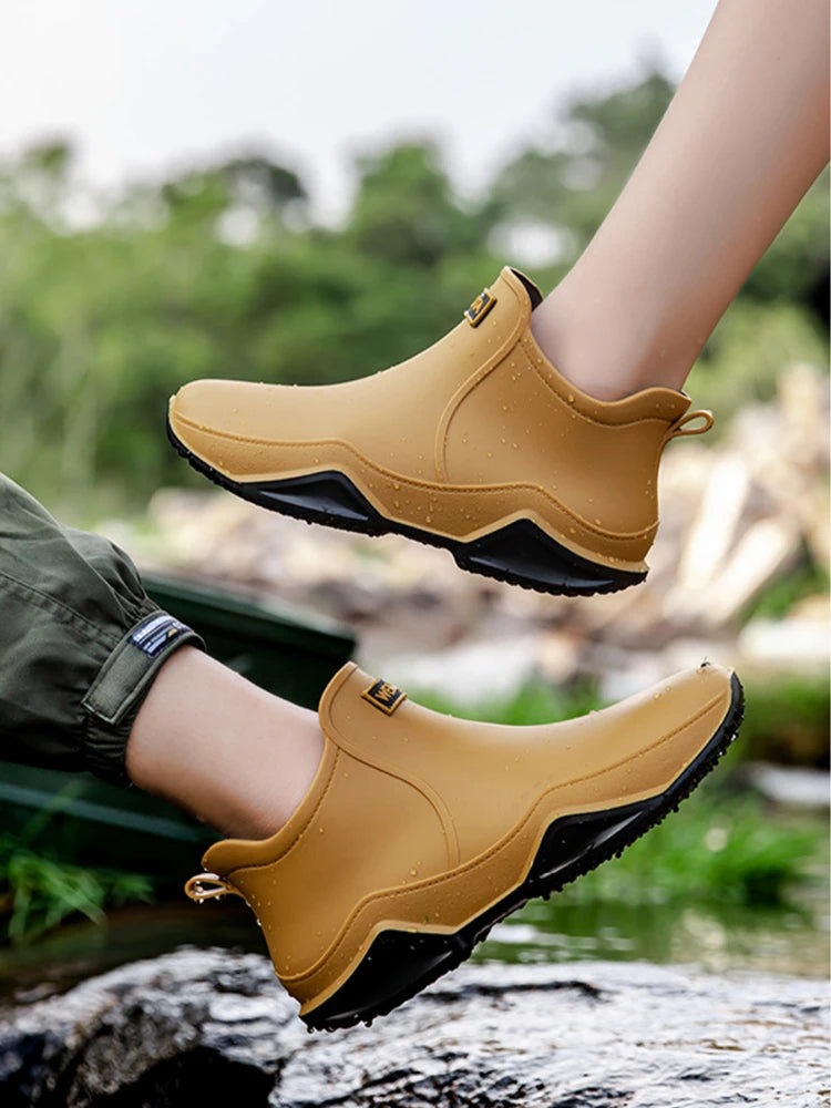 Waterdichte Enkellaarzen Dames Heren Antislip Regenlaarzen PVC Gekleurd Unisex Seizoenbestendig Tuinschoenen | Sulvida