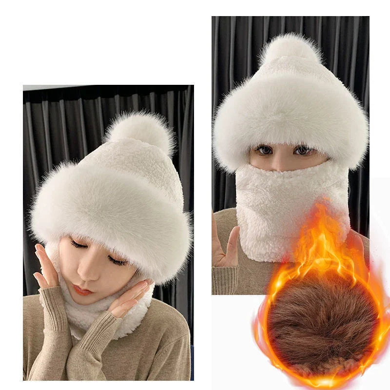 Warme Dikke Muts Sjaal Set voor Dames – Pluizig Winteraccessoire Veelzijdig Design Gebreide Muts en Sjaal | Sulvida