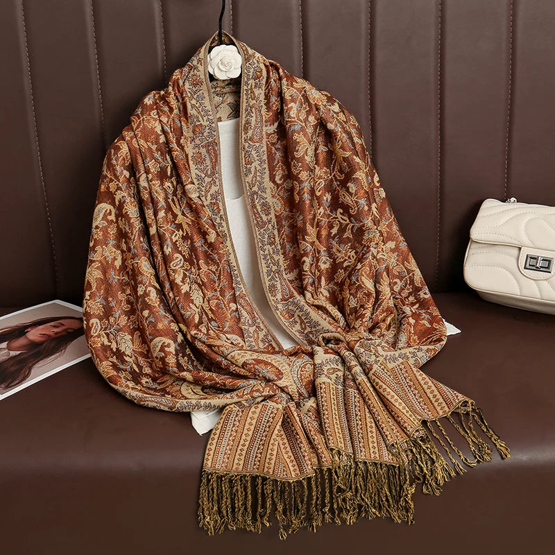 Kasjmier-gevoel Dames Sjaal 70×190 cm Polyester Warme Herfst Winter Omslagdoek Fashion Stola Accessoire | Sulvida