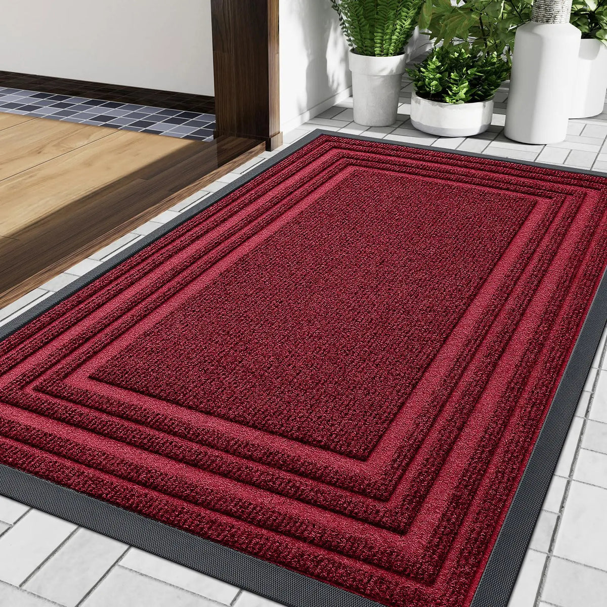 Deurmat Polyester Antislip Rubberen Achterzijde Laagdrempelig Binnen Buiten Wasbaar 43×75 61×91 81×119 cm | Sulvida