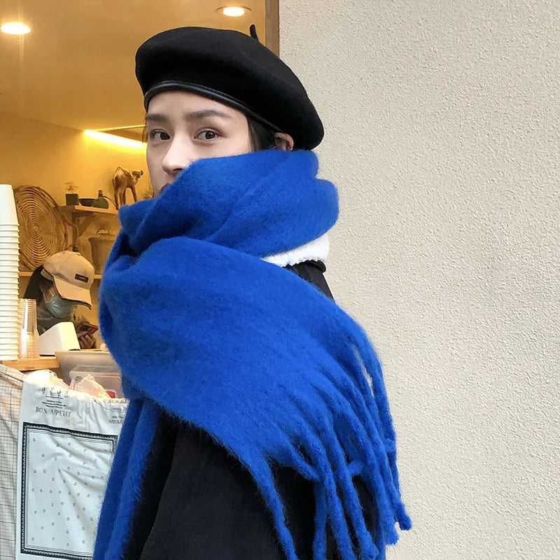 Dikke Pashmina Sjaal met Franje voor Dames - Warme Winter Accessoire Omslagdoek in Diverse Kleuren Stijlvol | Sulvida