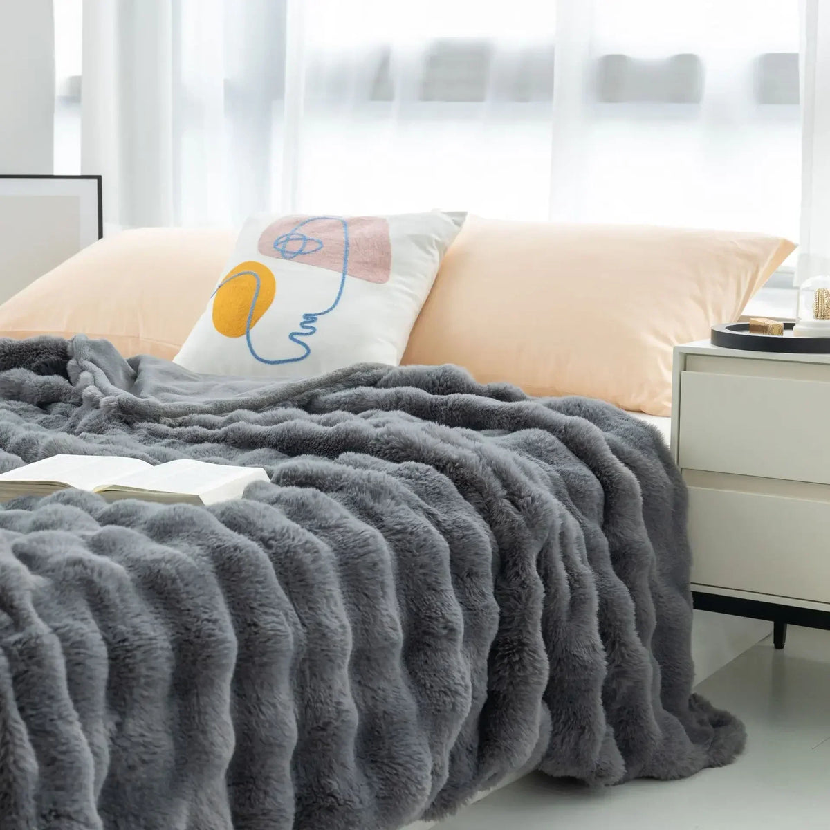 Dubbelzijdige Winterdeken Fluweelzacht Imitatiebont Luxe Plaid Warmtedeken voor Bank en Bed Woonkamer | Sulvida