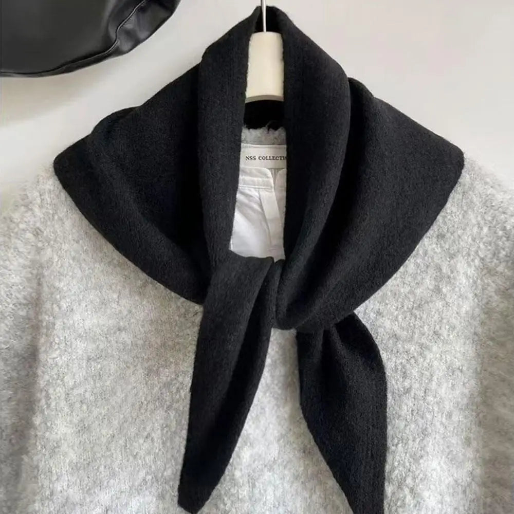 Driehoekige Wollen Sjaal Dames Gebreid Warm Omslagdoek Effen Halsdoek Schoudersjaal Winter Herfst Stijlvol | Sulvida