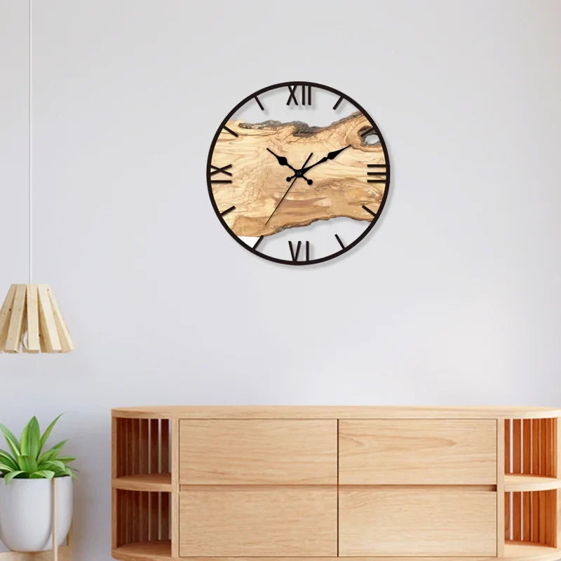Wandklok Acryl en Hout Stil Uurwerk Moderne Klok Woonkamer Kantoor Decoratief Ø30 cm Wanddecoratie Design | Sulvida
