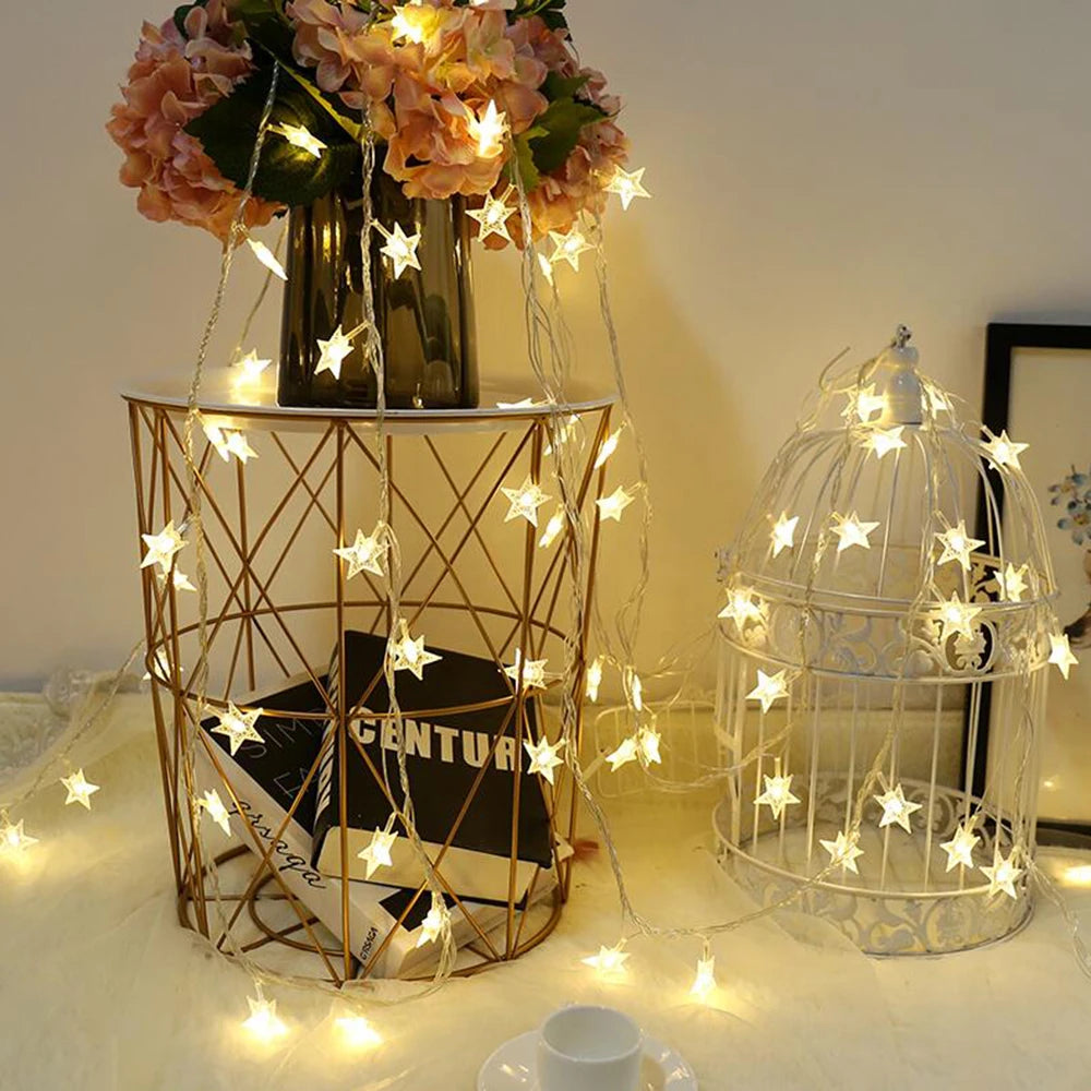 Lichtsnoer Ster LED Decoratieverlichting Binnen Buiten Feestverlichting Tuinverlichting Batterij USB | Sulvida