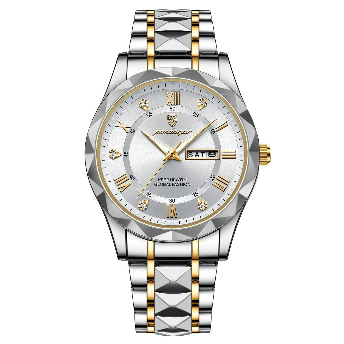 Herenhorloge Lichtgevende Wijzerplaat Roestvrijstaal 41mm Waterbestendig Datum Weekweergave Quartz Zakelijk | Sulvida