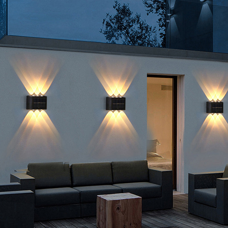 Solar-Außenleuchte, LED, 4 Stück, Wandleuchte, wasserdicht, Gartenbeleuchtung, IP65, weißes Licht, Bewegungsmelder | Sulvida