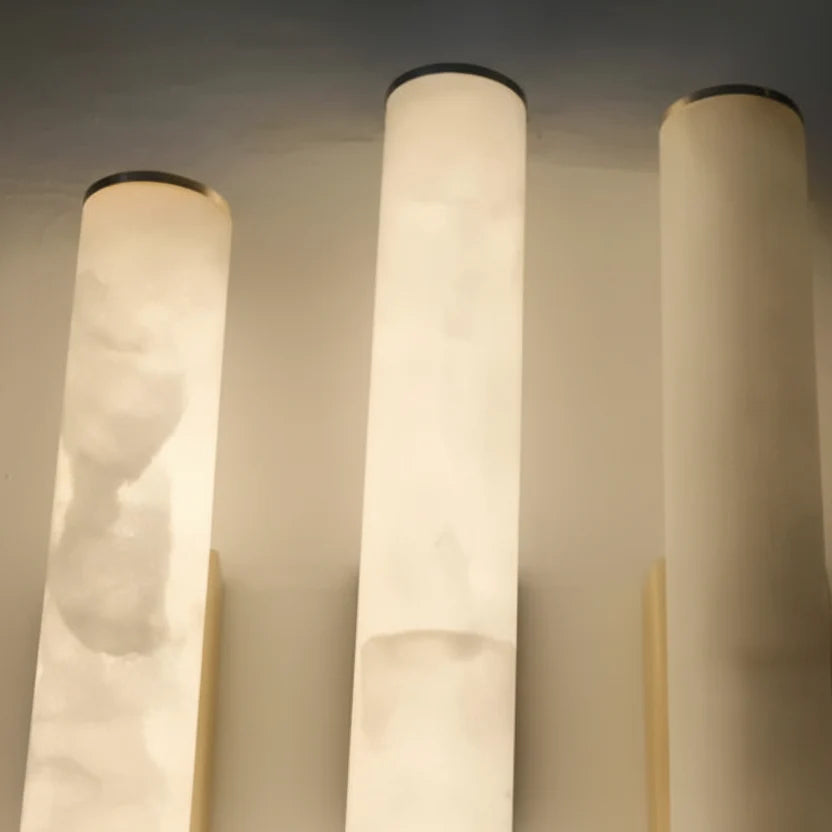 Marmeren wandlamp LED met koperen body 40-80 cm design interieurverlichting voor woonkamer slaapkamer | Sulvida