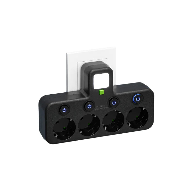 Stekkerdoos met USB en USB-C 2500W | 3-4 Stopcontacten 2 USB 1 Typ-C Overspanningsbeveiliging Schakelaar | Sulvida