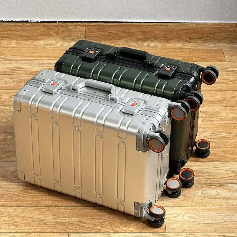 Reiskoffer aluminium met 360° wielen TSA-slot handbagage trolley zakelijk lichtgewicht duurzaam reizen | Sulvida