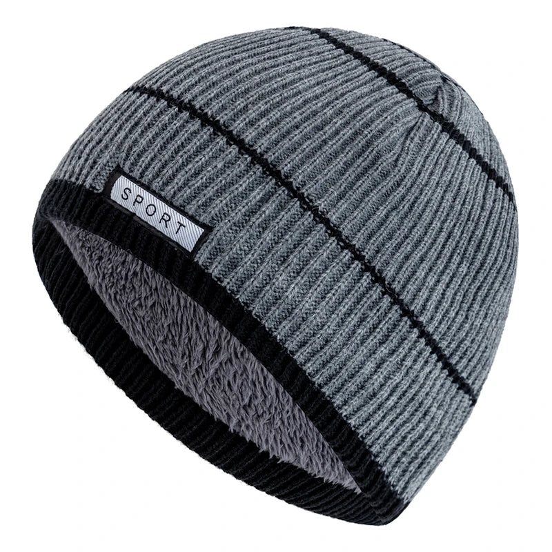 Gebreide Wintermuts met Fleecevoering Unisex Gestreept Skimuts Warm Hoofddeksel Outdoorwear Heren Dames | Sulvida