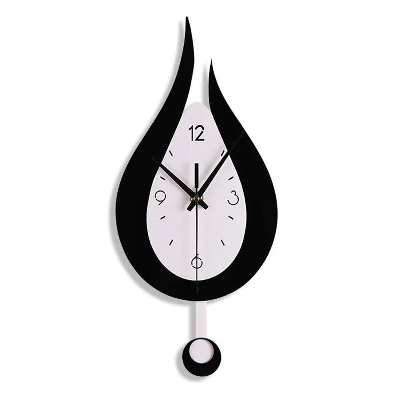 Acryl Waterdruppel Wandklok Stil Uurwerk Decoratieve Klok Woonkamer Slaapkamer Modern Design Metaal 38×17cm | Sulvida