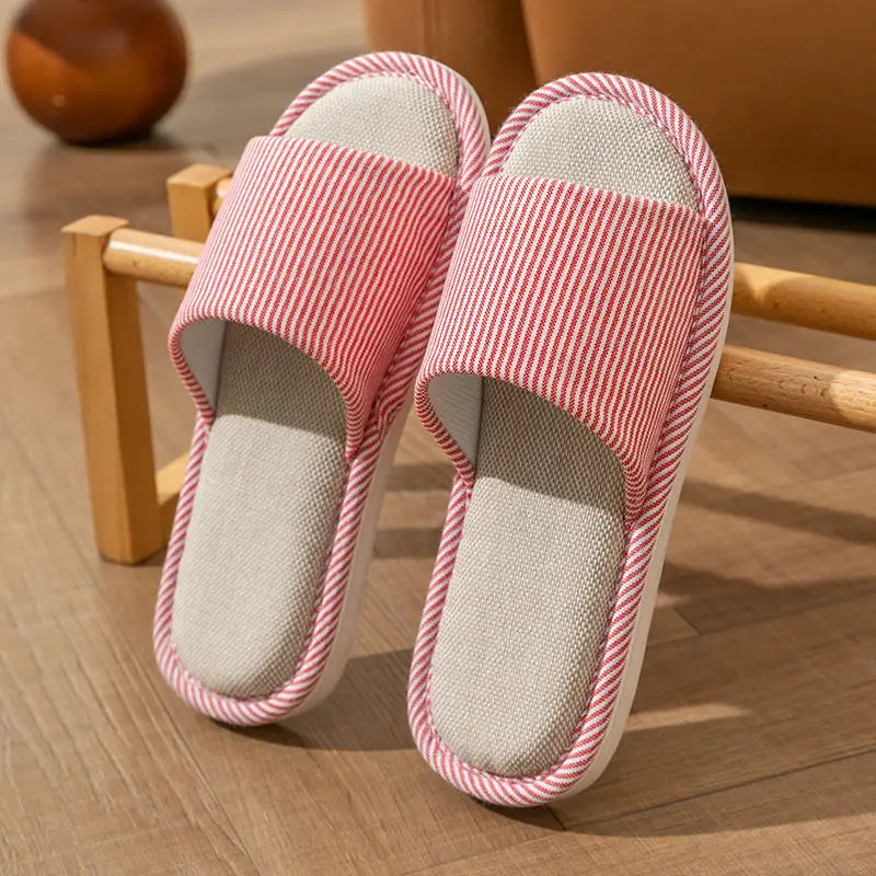 Linnen Pantoffels Dames Heren Zomer Winter Binnenshuis Open Casual Huisslippers Unisex Comfortabel Ademend | Sulvida