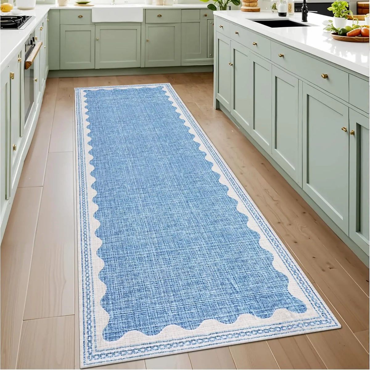 Looploper 60x230cm Wasbaar Antislip Bloemenpatroon Gangkleed Hal Entree Vintage Polyester Tapijt Vloerkleed | Sulvida