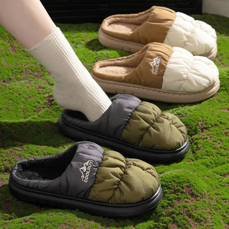 Gevoerde Pantoffels Unisex Waterafstotend Antislip Zool Warm Comfort Binnenshuis Buitenshuis Winterschoenen | Sulvida