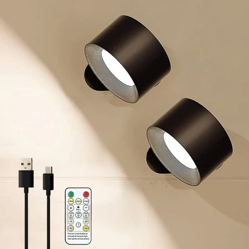 Draadloze LED Wandlamp Oplaadbaar met Afstandsbediening Magnetische Bevestiging Cilindrisch Design Sfeerlicht | Sulvida