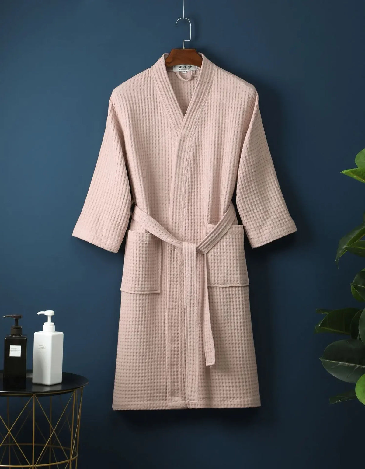 Wafel Badjas Katoen met Lange Mouwen voor Thuis Wellness Spa Sauna Hotel Unisex Ochtendjas Badkamer Comfort | Sulvida
