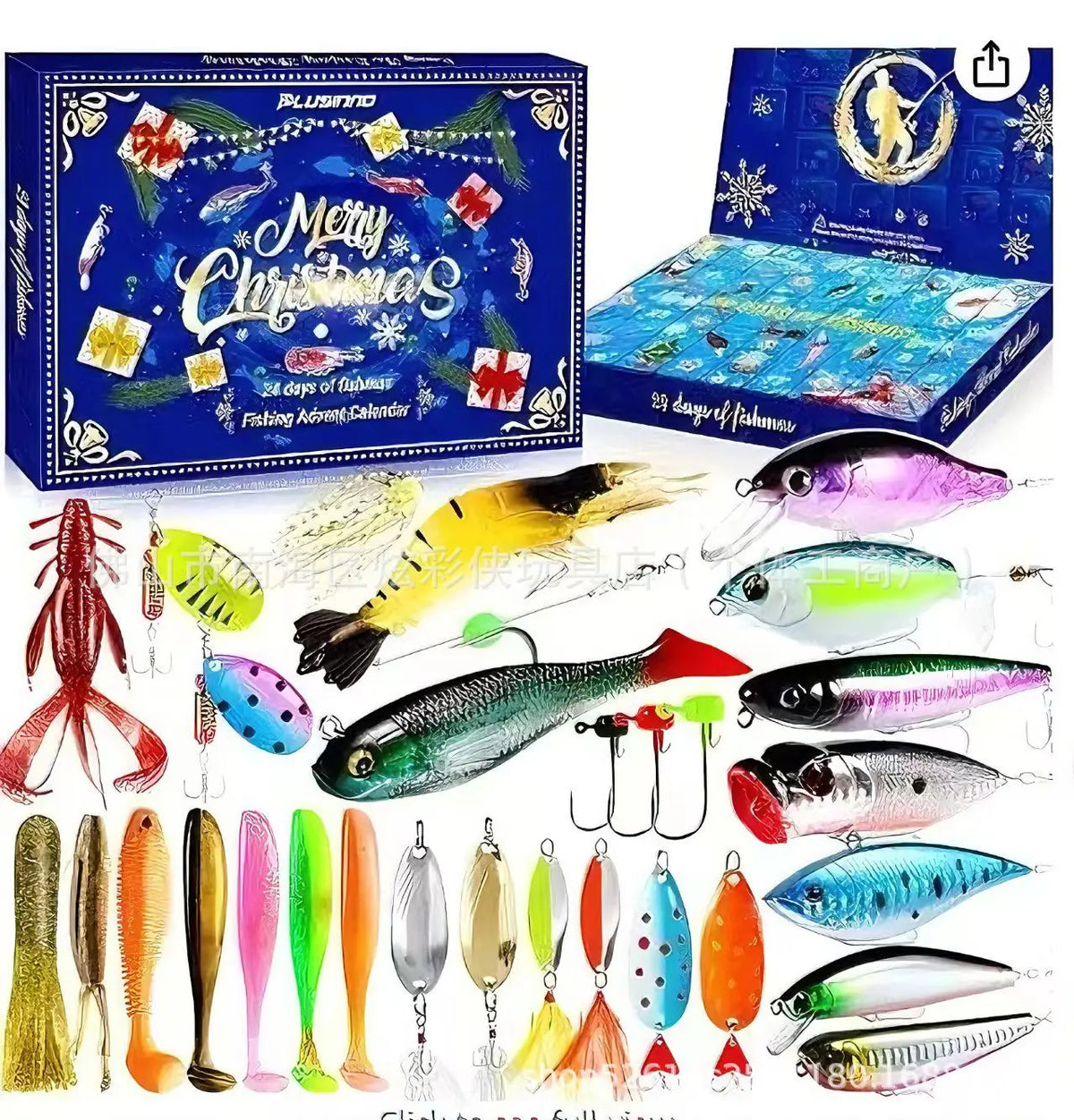 Viskalender 24 Dagen Kunstaas Set Met Minnows Spinners Haken Zoet Zoutwater Voor Baars Forel Roofvis | Sulvida