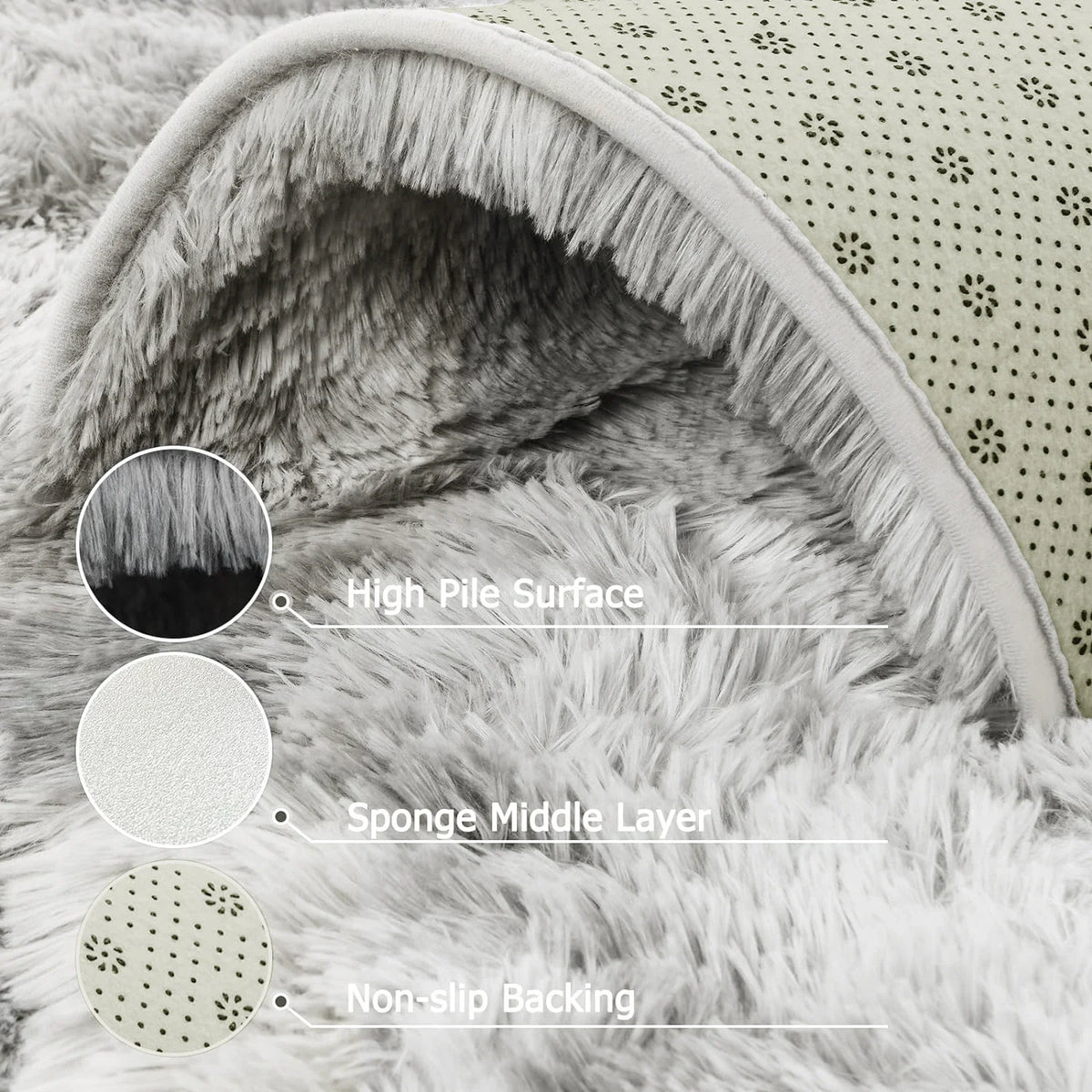 Pluche Vloerkleed Rechthoek Antislip Zachte Tapijt Woonkamer Slaapkamer Badkamer Modern Interieur Decoratief | Sulvida