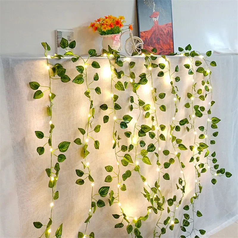 Lichtslinger Kunstbladeren LED Batterij 2m 5m 10m Sfeerlicht Tuin Kerstversiering Feestverlichting Decoratie | Sulvida