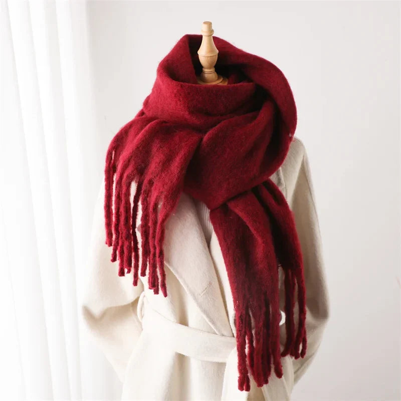 Warme Wintersjaal voor Dames Cashmere Imitatie Gekleurd met Kwasten 240x38cm Diverse Kleuren Zachte Sjaal | Sulvida