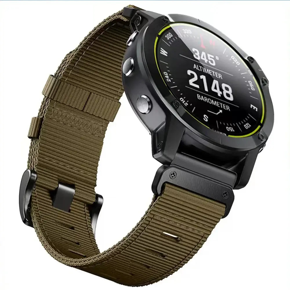 Bracelet de montre tactique en nylon - bracelet de remplacement durable QuickFit noir gris bleu kaki camouflage pour smartwatch | Sulvida