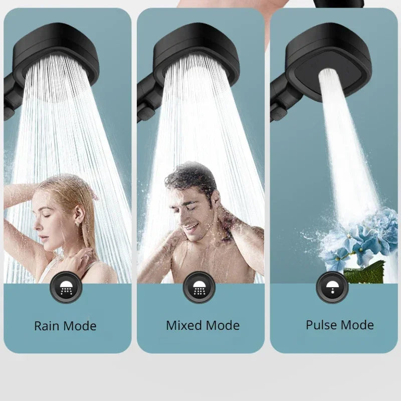 Handdouche 3 Standen Waterbesparend ABS Massagestraal Stopknop Verstelbaar Badkamer Wellness Doucheaccessoire | Sulvida