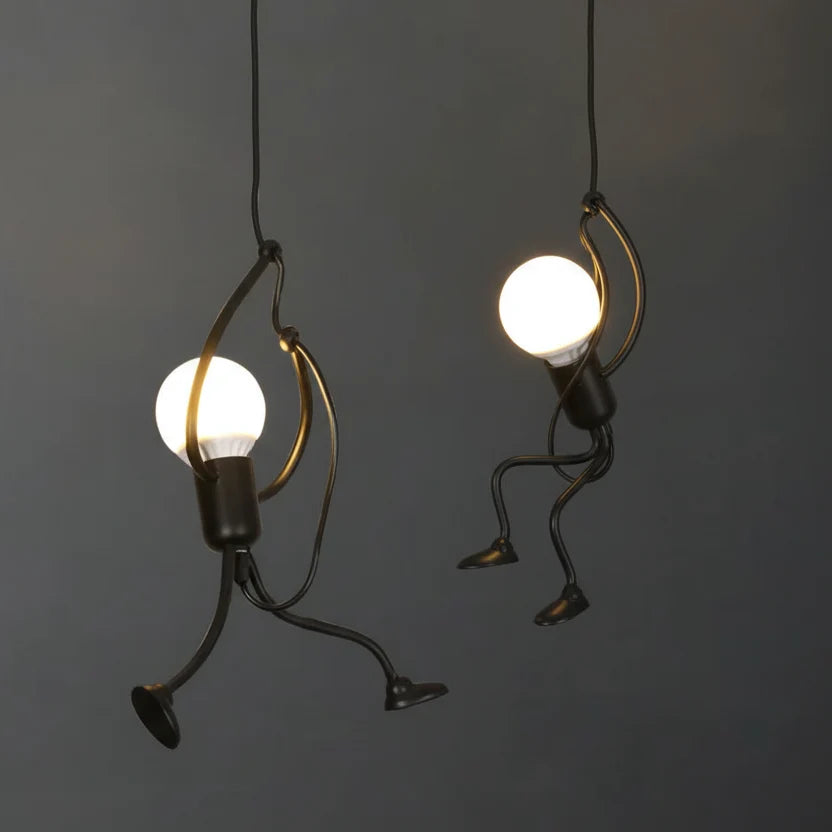 Hanglamp Figuur Metalen Silhouet Zwart Sculptuur Design voor Woonkamer Restaurant Kinderkamer Eetkamer | Sulvida