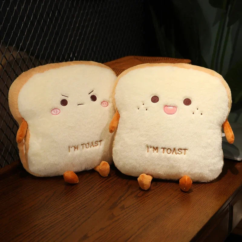 Pluche Handwarmer Kussen Toast Brood Vorm Zacht Knuffelkussen Warmtekussen voor Koude Handen Winters | Sulvida