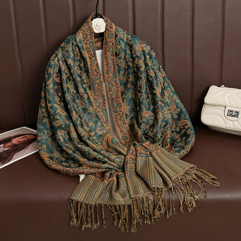 Kasjmier-gevoel Dames Sjaal 70×190 cm Polyester Warme Herfst Winter Omslagdoek Fashion Stola Accessoire | Sulvida