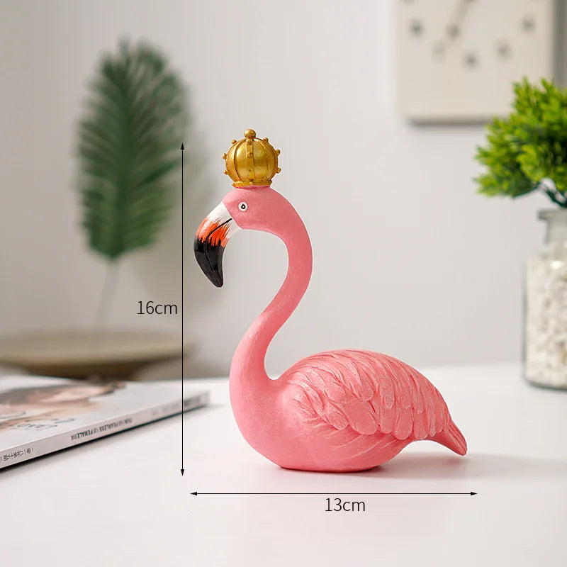 Flamingofiguur Hars Modern Interieuraccent Elegante Decoratie Woonkamer Kantoor Trendy Beeldje Kunstobject | Sulvida