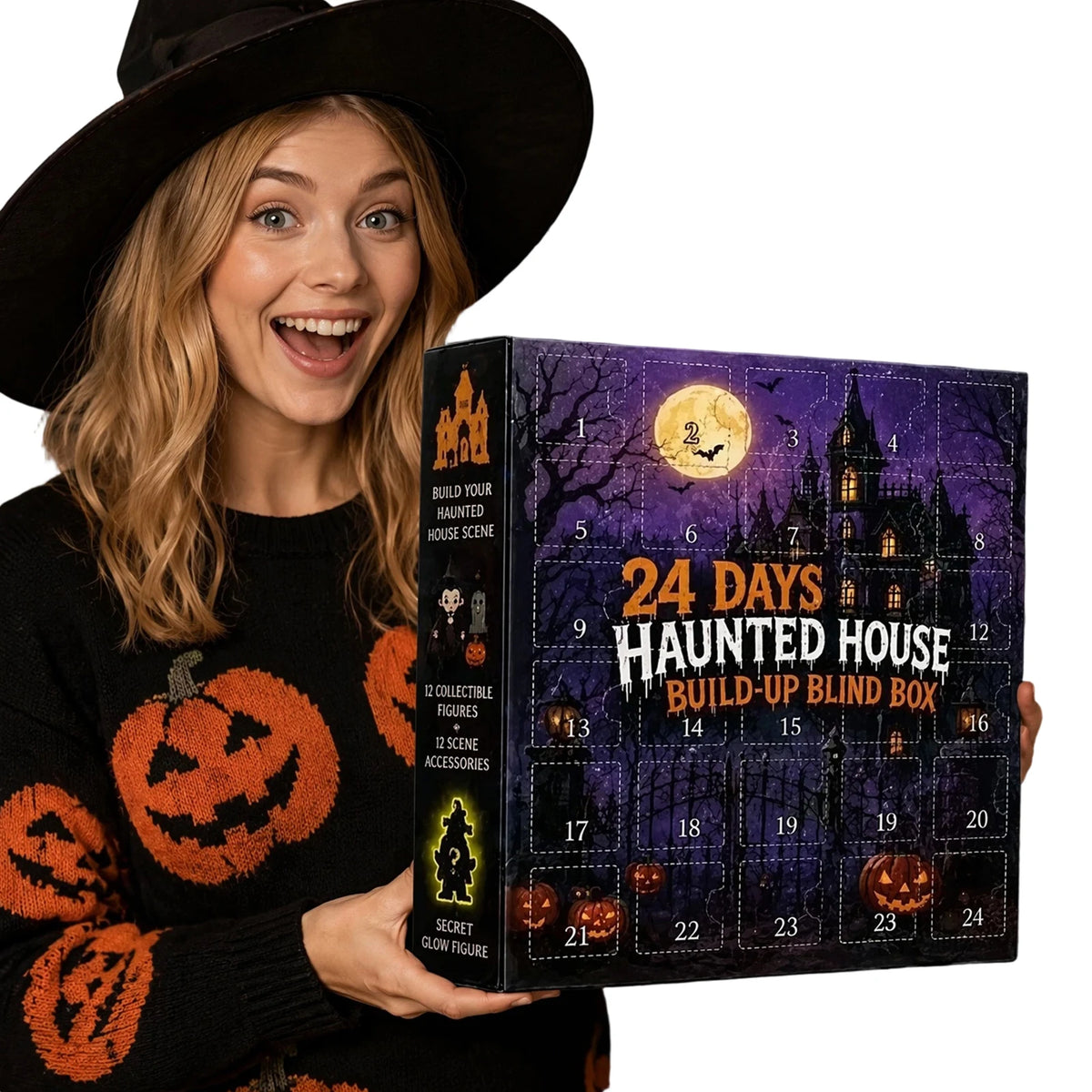 Halloween Aftelkalender 24 Dagen Spookhuis Minifiguren Verrassing Decoratie Thema Cadeauset Kinderen PVC | Sulvida