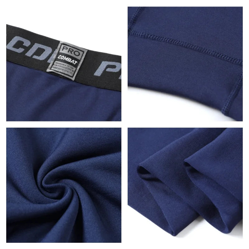 Thermo Legging Heren Fleece Gevoerd Zwart Grijs Blauw Winter Thermobroek Compressie Ondergoed Sportlegging | Sulvida