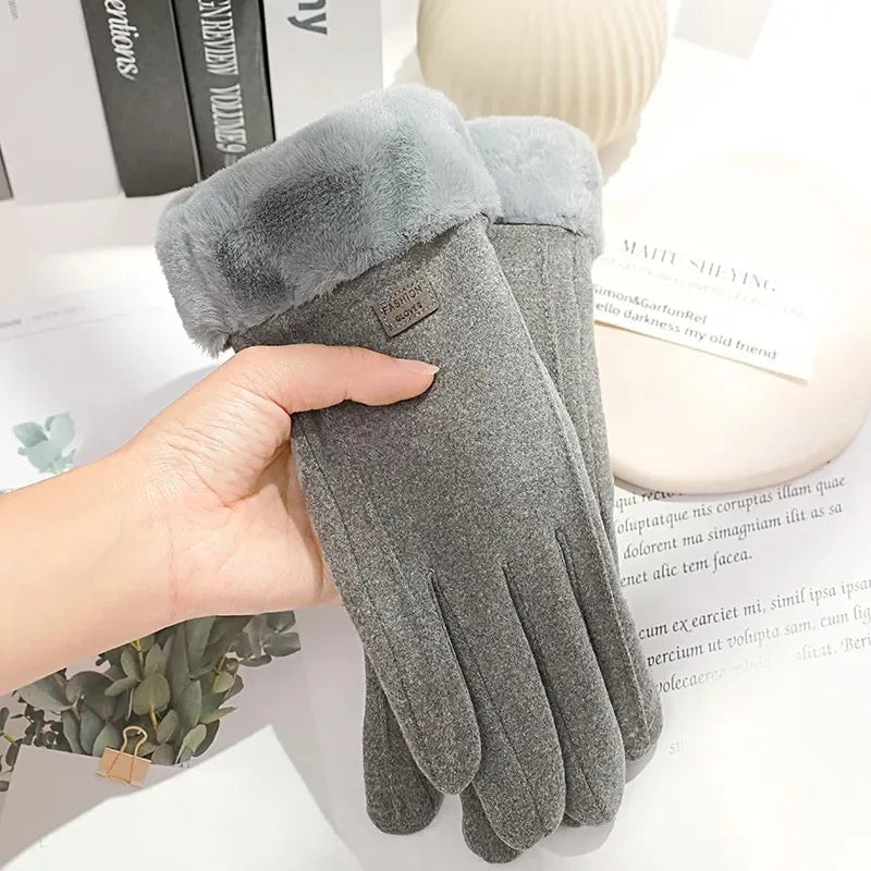 Winter Suède Handschoenen Touchscreen Dames Heren Winterhandschoenen Warm Fleecevoering Kaki Roze Zwart Grijs | Sulvida